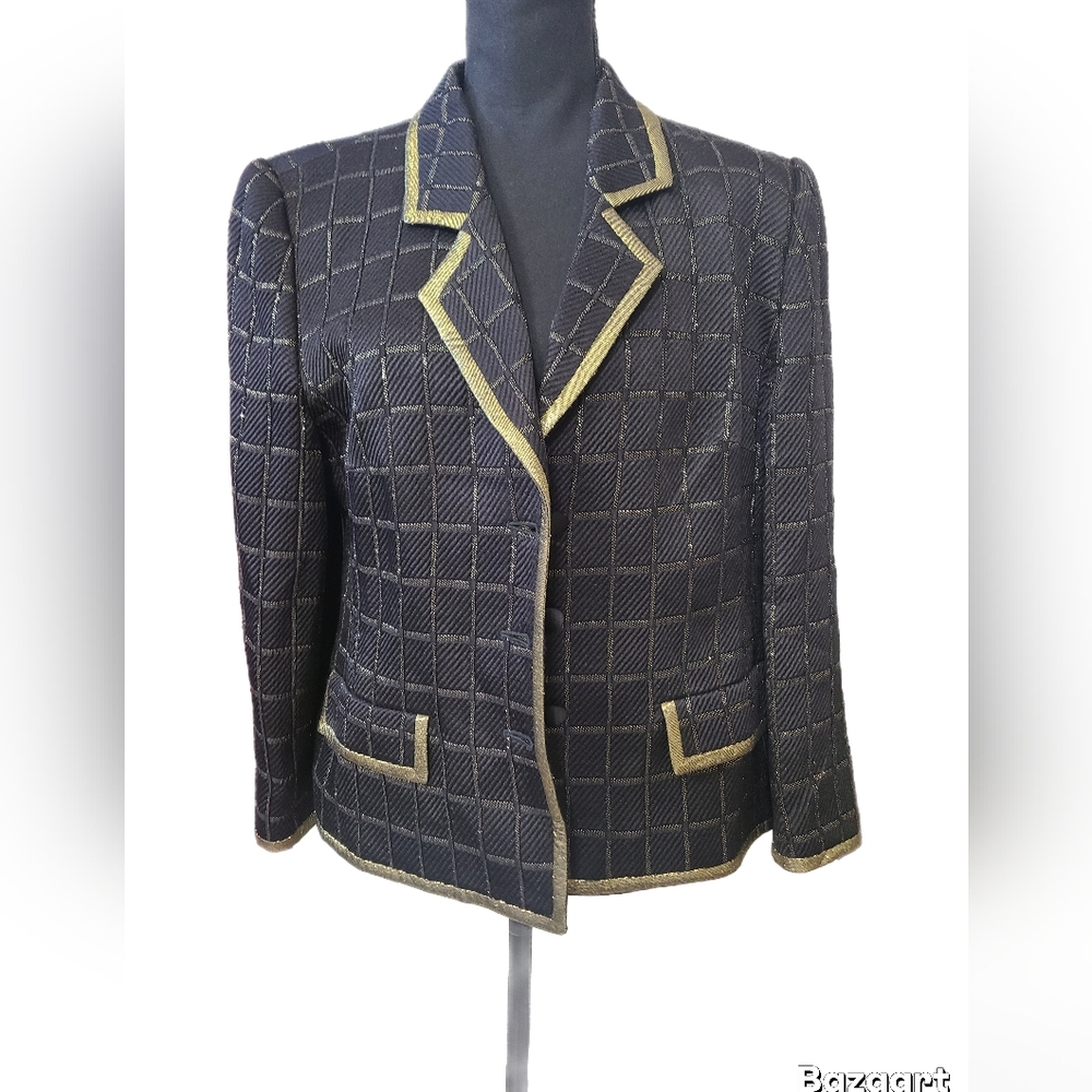 Louis Feraud Black and Gold Jacket